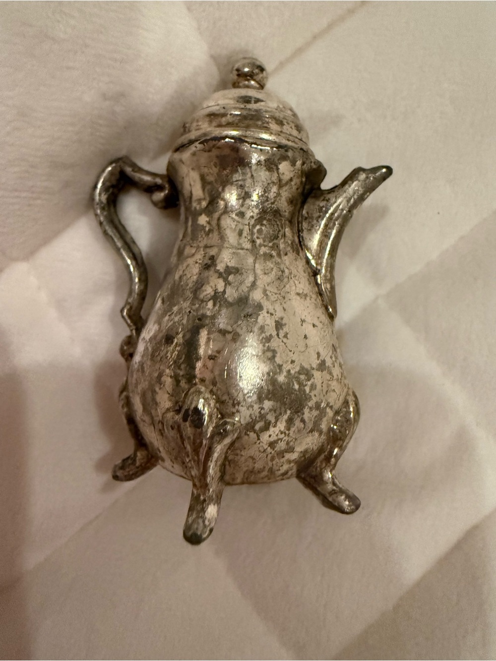 Vintage Silver Plated Miniature Teapot Salt or Pepper Shaker